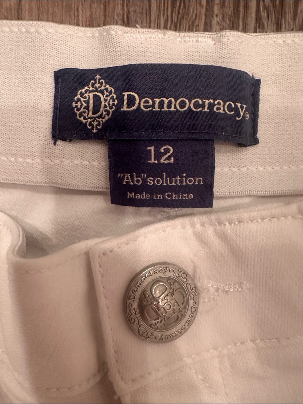 Democracy Ab Technology Straight Leg Jeans White Neutral Versatile Sz 12 - Picture 7 of 10